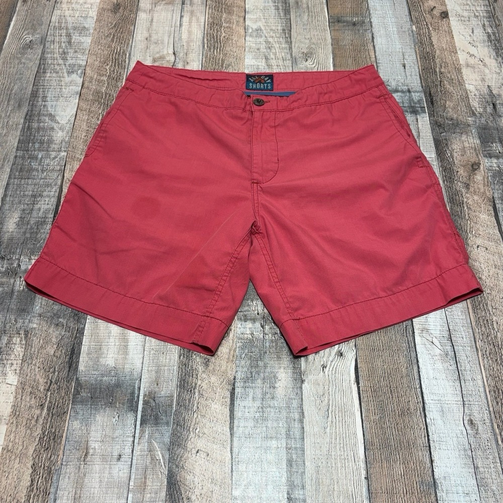 Faherty Shorts Mens 36 Red All Day Chino Stretch 9" Inseam Summer‎ Casual